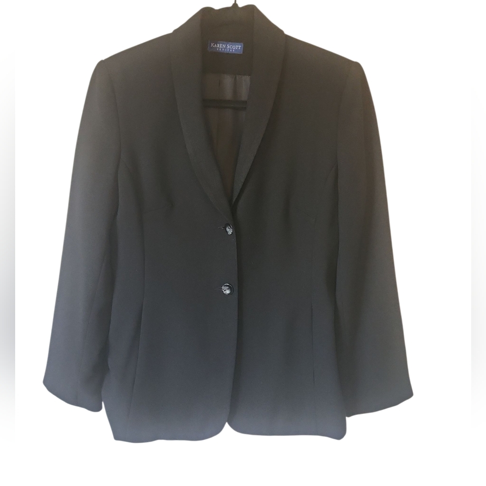 Karen Scott Women's Black Two Button Blazer Size 6P